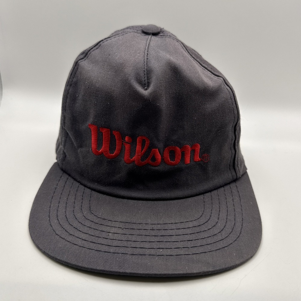 Vintage 90s Century 21 Wilson Hat Cap Snapback Red Logo Script Tennis Golf Mens
